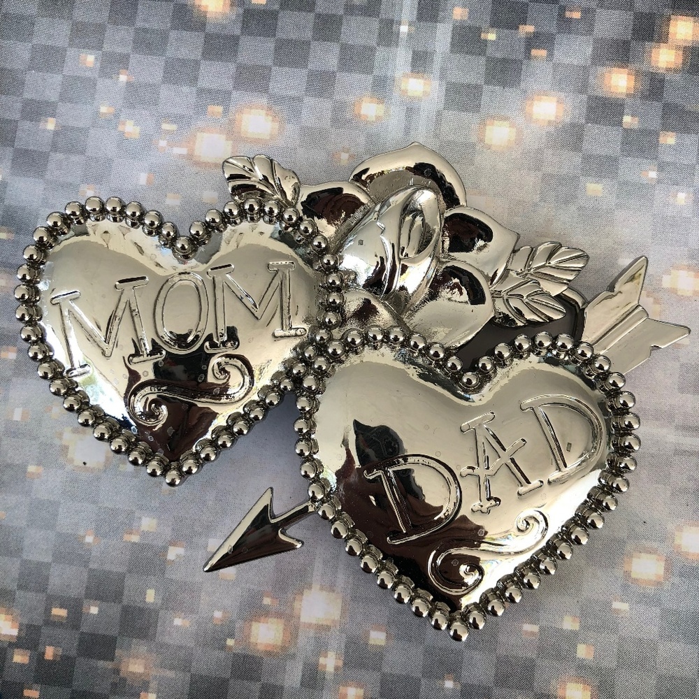 Mom & Dad Heart Tattoo Flash Belt Buckle Retro